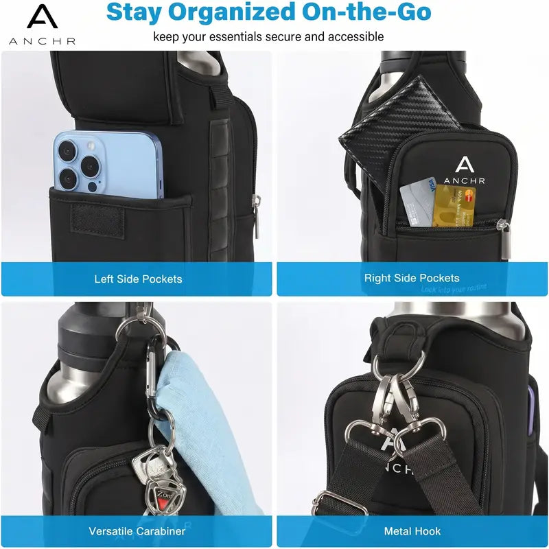 Premium Magnetic Gym Bag Compact Design with Zippered Pocket Durable Material Crossbody Pouch for Fitness Travel Outdoor Activities