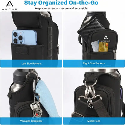Premium Magnetic Gym Bag Compact Design with Zippered Pocket Durable Material Crossbody Pouch for Fitness Travel Outdoor Activities