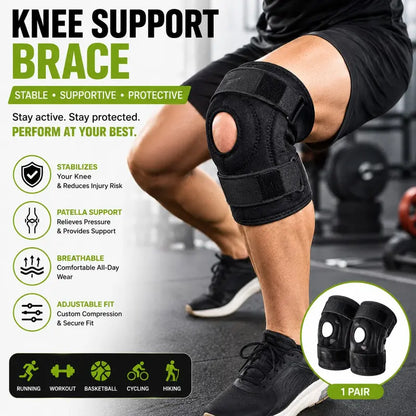 Knee Support Brace for Sports, Knee Stabilizer with Patella Support for Running, Workout & Fitness