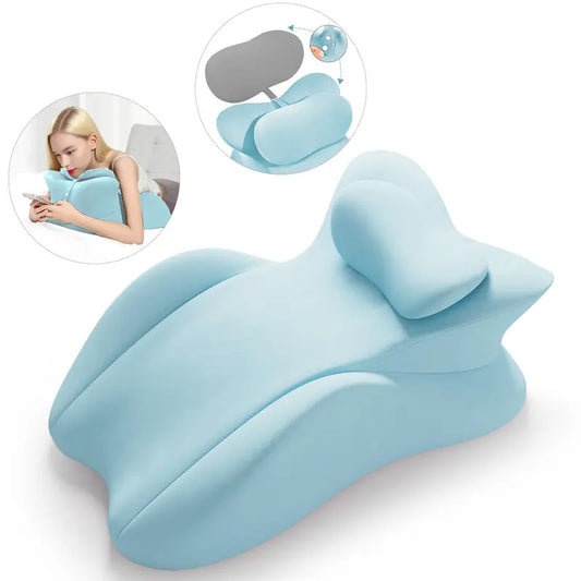 Orthopedic Memory Foam Cervical Neck Pillow with Ergonomic Design, Supportive Core, Removable Soft Knit Cover, and Bolster for Back, Neck, Leg Support, Pregnancy Comfort, and Versatile Use for Reading and Movie Nights